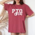 Retro Pto Crew Parent Teacher Organization Back To School Women's Oversized Comfort T-Shirt Crimson
