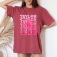 Retro Taylor First Name Personalized 80'S Pink Girl Women's Oversized Comfort T-Shirt Crimson