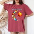 Sistema Solare Pianeti Scienza Spazio Ragazzi Ragazze Stem T-shirt comoda oversize da donna Crimson