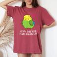 Solo Una Ragazza Che Ama I Parrocchetti T-shirt comoda oversize da donna Crimson