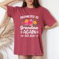 Soon To Be Grandma Promoted To Grandma Again Est 2025 Women's Oversized Comfort T-Shirt Crimson