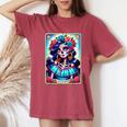 Tarot Card Dia De Los Muertos Woman Catrina Day Of The Dead Women's Oversized Comfort T-Shirt Crimson