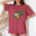 Thanksgiving Retro Vintage Turkey Fall Thankful Thanksgiving Women's Oversized Comfort T-Shirt Crimson