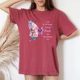 I Can Do All Things Through Christ Pretty Butterfly Women's Oversized Comfort T-Shirt Crimson