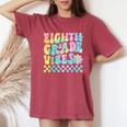 Tie Dye 8Th Gradeibes Ottava Elementare Retro Back To School T-shirt comoda oversize da donna Crimson