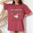 All I Want For Christmas Is A Duck Ugly Sweater Women's Oversized Comfort T-Shirt Crimson
