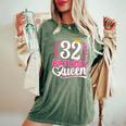 32 Anni Compleanno Donna Birthday Queen 32 32Esimo T-shirt comoda oversize da donna Moss