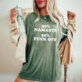 50 Namaste 50 Fuck Off Divertente Dicendo Yoga Sarcastico T-shirt comoda oversize da donna Moss