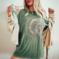 Bella Ragazza Indiana Nativa Americana Copricapo Graphic T-shirt comoda oversize da donna Moss