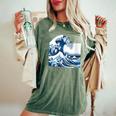 Blue Cats Wave For Kamala Drôle Chat Propriétaires Kamala Harris T-shirt oversize confortable pour femme Moss