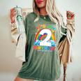 Camicia Arcobaleno Di 2 Anni Per 2° Compleanno Ragazza Festa Di Compleanno In Famiglia T-shirt comoda oversize da donna Moss