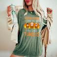 Care For Cutest Turkeys School Nurse Thanksgiving Scrub Tops Women's Oversized Comfort T-Shirt Moss