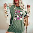 Cute Ghost Coquette Aesthetic Pink Bows Spooky Season Girl Women's Oversized Comfort T-Shirt Moss