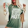 Da Palestra Con Scritta I Workout Because My Wife Is Hot T-shirt comoda oversize da donna Moss