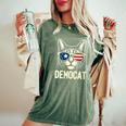Donna Democat Senza Figli Cat Lady Elezioni Divertenti 2024 Con Collo A T-shirt comoda oversize da donna Moss