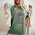 Donna Graziosa Maglietta A Forma Di Gatto Per Mamma Di Gatto Con Collo A T-shirt comoda oversize da donna Moss