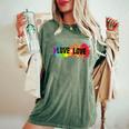 Donna Love Is Love Rainbow Splatter Lgbt Pride Gay Pride Con Collo A T-shirt comoda oversize da donna Moss