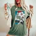 Donne Fiori Natura Arte Grafica Motivo Donna T-shirt comoda oversize da donna Moss