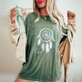 Dream Catcher Feathers Tribal Native American Boho Arazzo T-shirt comoda oversize da donna Moss