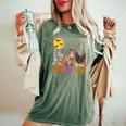Fall Halloween Chicken Pumpkin Chick Or Treat Spooky Women's Oversized Comfort T-Shirt Moss