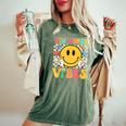 First Day Of School Fifth Grade Vibes Smiles Back To School Women's Oversized Comfort T-Shirt Moss