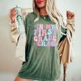 In My First Grade Era Back To School Retro Groovy 1St Grade Women's Oversized Comfort T-Shirt Moss
