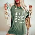 Trendy Bands Of The 80'S Hair Bands Rock Bands 1980'S Women's Oversized Comfort T-Shirt Moss