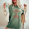 Wine Drinking Wine Lover Ugly Christmas Sweater Party Women's Oversized Comfort T-Shirt Moss
