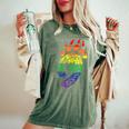 Gay Pride Grizzly Bear Paw Rainbow T-shirt comoda oversize da donna Moss