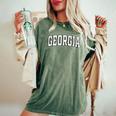 Georgia Ga Vintage Varsity Style Sports Girls Women's Oversized Comfort T-Shirt Moss