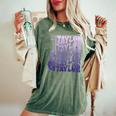 Girl Retro Taylor First Name Personalized Groovy 80'S Purple Women's Oversized Comfort T-Shirt Moss