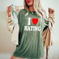 I Heart Love Odiare Sarcastico Pessimista Loner T-shirt comoda oversize da donna Moss