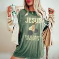 Jesus Deadlift Workout Gym Fitness God Christian T-shirt comoda oversize da donna Moss