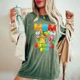 Mom And Dad Birthday Boy Dinosaur Family Matching Women's Oversized Comfort T-Shirt Moss
