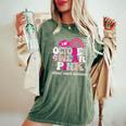 In October We Wear Pink Breast Cancer Awareness Girl Women's Oversized Comfort T-Shirt Moss
