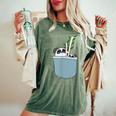 Panda Carino Nel Taschino Del Seno I Orso Panda I Panda T-shirt comoda oversize da donna Moss