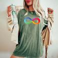 Rainbow Infinity Simbolo Autismo Awareness Neurodiversity T-shirt comoda oversize da donna Moss
