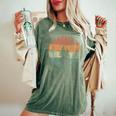 Retro Forest Trees Outdoors Nature Vintage Graphic Women's Oversized Comfort T-Shirt Moss
