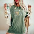 Retro Micu Nurse Icu Medical Rainbow Team Critical Care Women's Oversized Comfort T-Shirt Moss