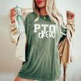 Retro Pto Crew Parent Teacher Organization Back To School Women's Oversized Comfort T-Shirt Moss
