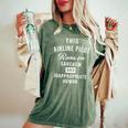 Sarcastic Airline Pilota Divertente Detto T-shirt comoda oversize da donna Moss