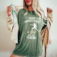 Scherma Ragazza Sport Divertente Fencer Amante Fencer Fan Scherma Regalo T-shirt comoda oversize da donna Moss