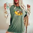 Scimmia Bambino Con Bambini Banana T-shirt comoda oversize da donna Moss