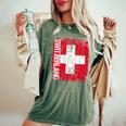 Svizzera Bandiera Uomini Donne Bambini Svizzera T-shirt comoda oversize da donna Moss