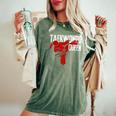 Taekwondo Niñas Es Estudiantes Artes Marciales Camiseta extragrande cómoda para mujer Moss