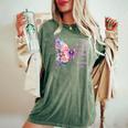 I Can Do All Things Through Christ Pretty Butterfly Women's Oversized Comfort T-Shirt Moss