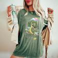 Tokyo Japon Dragon & Mt Fuji Avec Kanji Japonais Calligraphi T-shirt oversize confortable pour femme Moss