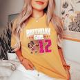 12° Compleanno Ragazza Basket Dabbing 12 Anni Compleanno T-shirt comoda oversize da donna Mustard