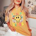 1St Grade Vibes Smile Face Back To School Girls First Grade Women's Oversized Comfort T-Shirt Mustard