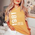43Th Birthday Boy Girl 43 Years Oldintage 1981 T-shirt comoda oversize da donna Mustard